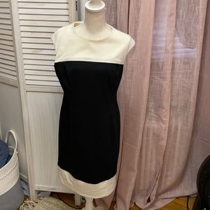 Black and white shift dress